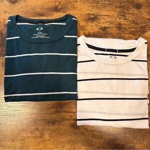Lot 2: Oakley Striped Tees in Teal & White
